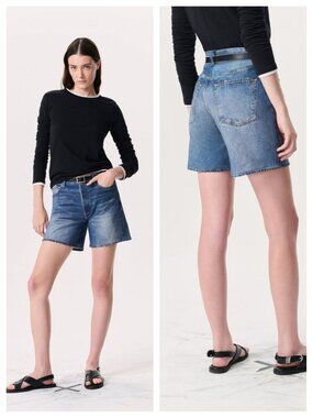 rag & bone Kaia Miramar Cotton Terry Shorts 32 Cosmos Blue